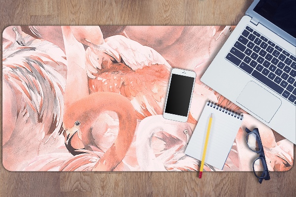 Large desk mat for children Flamingos