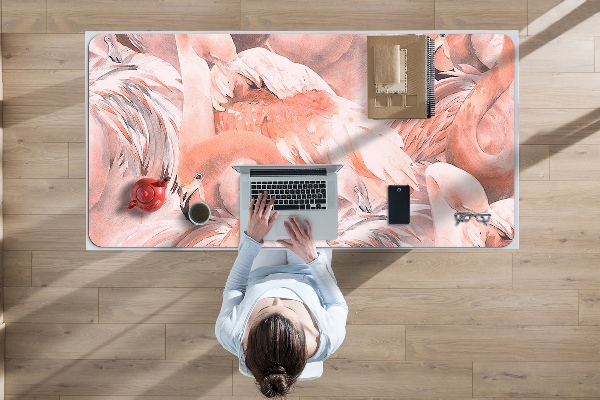 Large desk mat for children Flamingos