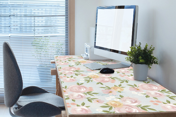 Desk pad watercolor flowers