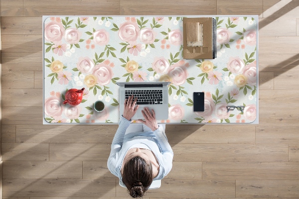 Desk pad watercolor flowers