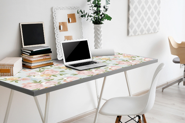 Desk pad watercolor flowers