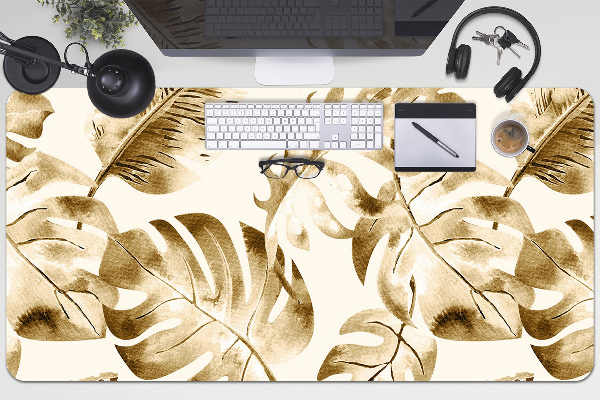 Large desk pad PVC protector palm leaves