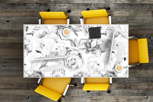 Large desk mat for children Peonies