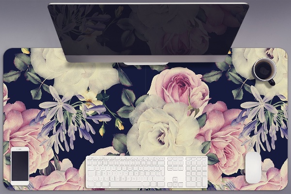 Desk pad baroque flowers
