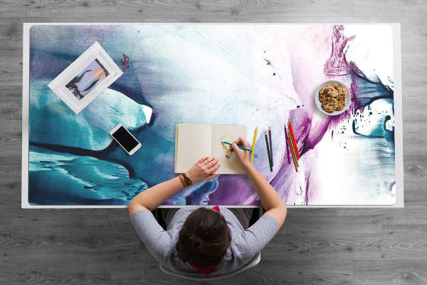 Large desk mat for children paint Stains