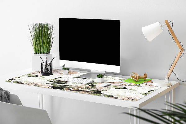 Full desk protector blooming peonies
