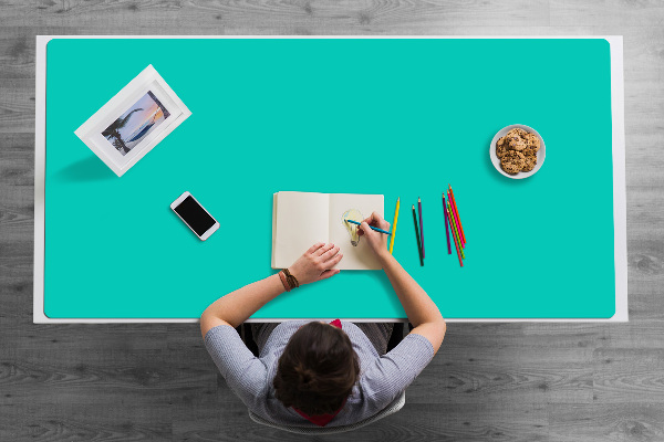 Large desk mat for children Turquoise