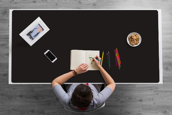 Large desk mat for children Black