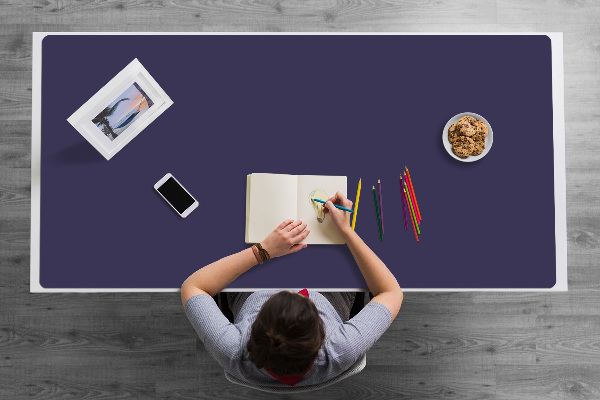 Large desk mat for children navy blue