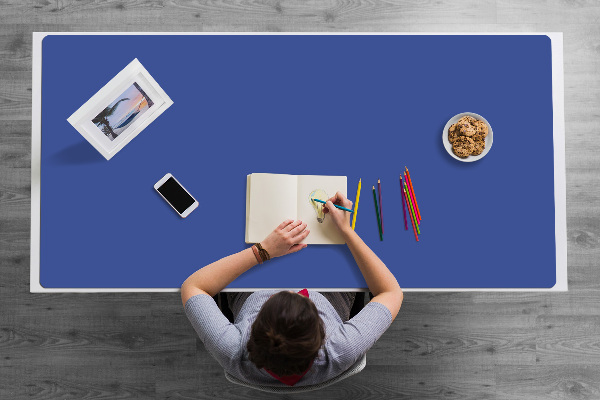 Full desk pad blue road