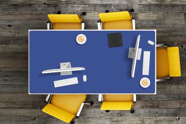 Full desk pad blue road
