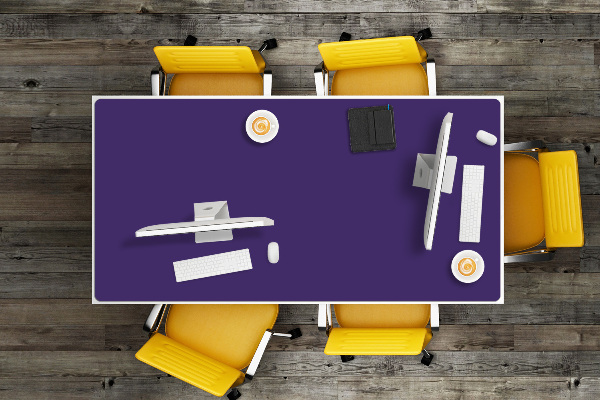 Large desk mat for children cobaltic