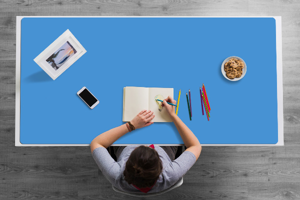 Large desk mat for children Blue