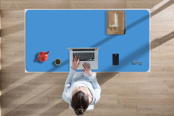 Large desk mat for children Blue