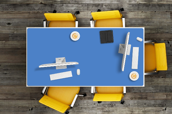 Large desk mat for children Azure