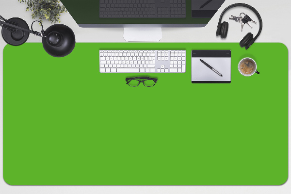 Large desk mat table protector yellowish green