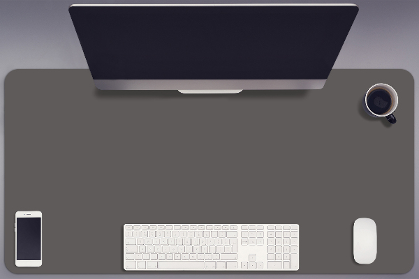 Large desk pad PVC protector Dark grey