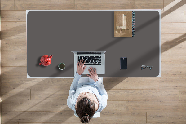 Large desk pad PVC protector Dark grey