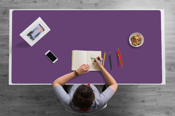 Large desk mat table protector Dark violet