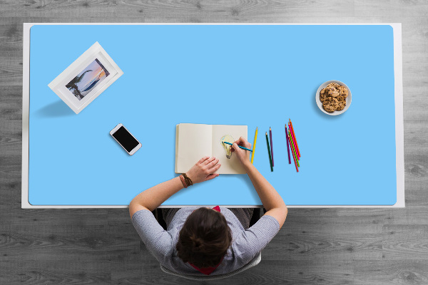 Desk mat pastel blue