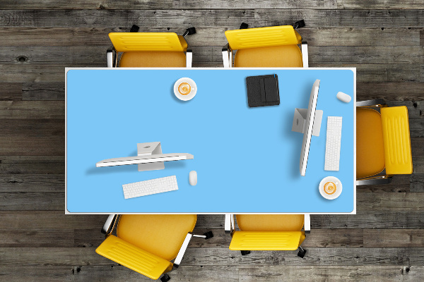 Desk mat pastel blue
