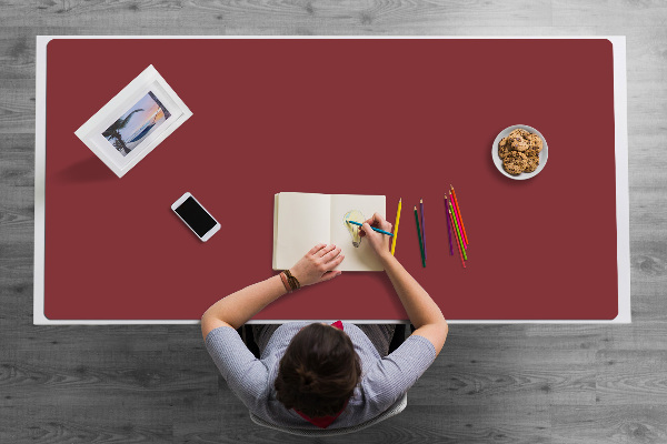 Desk mat purple red