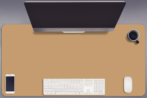 Large desk mat table protector Light brown