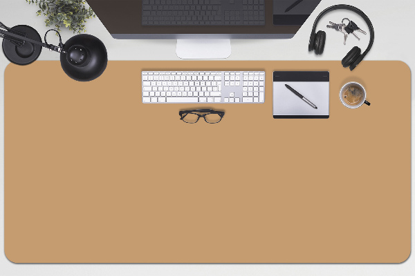 Large desk mat table protector Light brown
