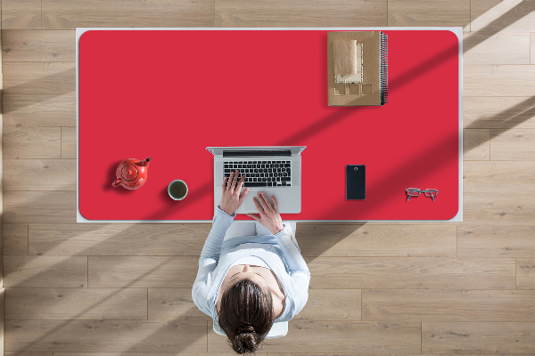 Large desk mat for children Red