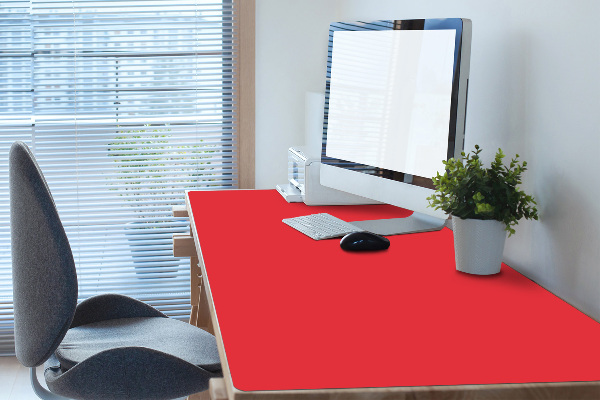 Full desk mat bright red
