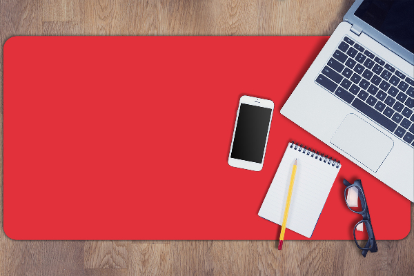 Full desk mat bright red