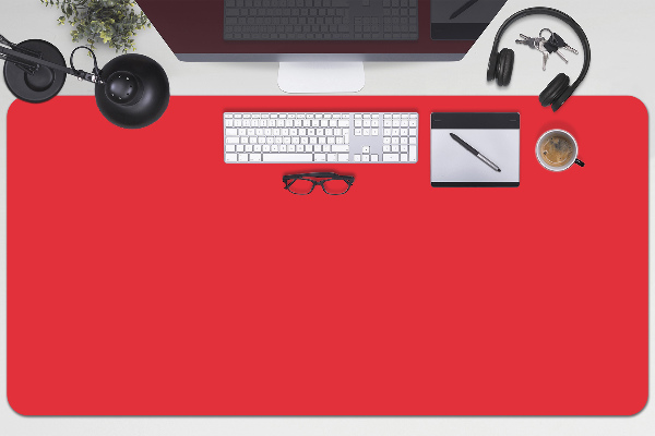 Full desk mat bright red