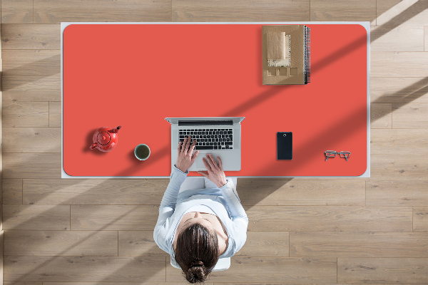 Full desk protector pastel orange