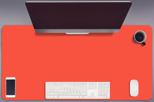 Desk mat bright orange