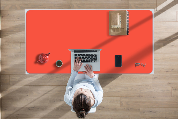 Desk mat bright orange