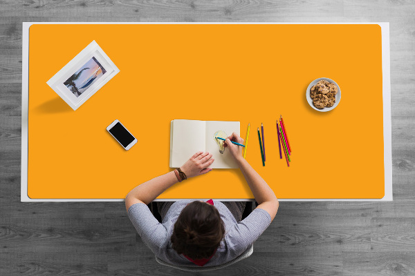 Large desk pad PVC protector dark yellow