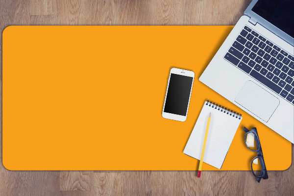 Large desk pad PVC protector dark yellow