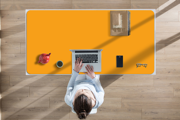 Large desk pad PVC protector dark yellow