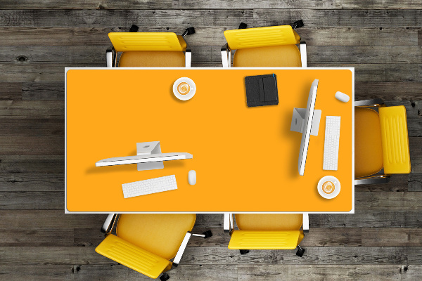 Full desk mat indirect yellow