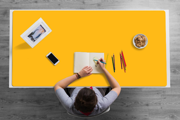 Large desk mat for children Yellow