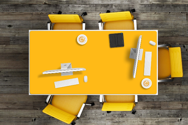 Large desk mat for children Yellow