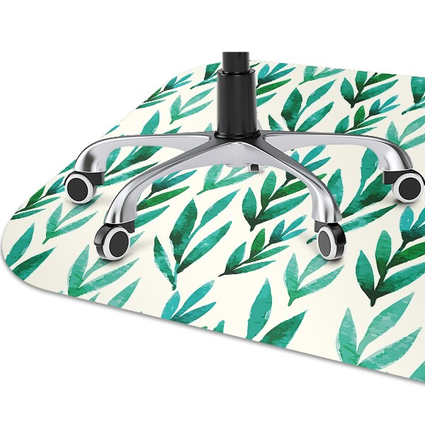 Office chair floor protector Green leaves