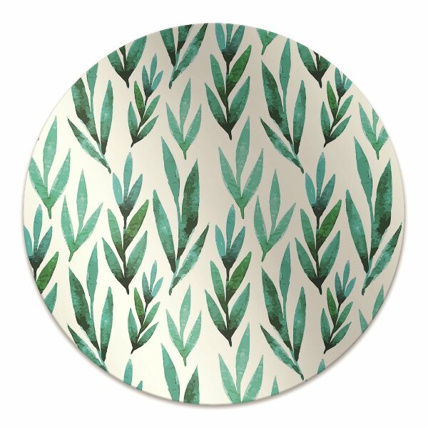 Office chair floor protector Green leaves