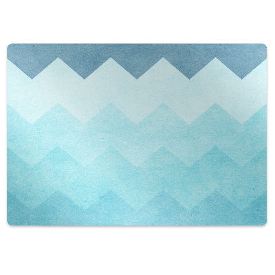 Office chair floor protector blue zigzags