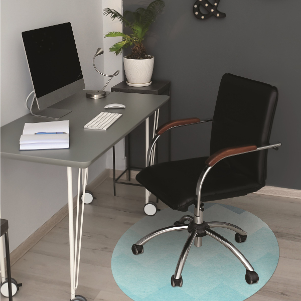 Office chair floor protector blue zigzags