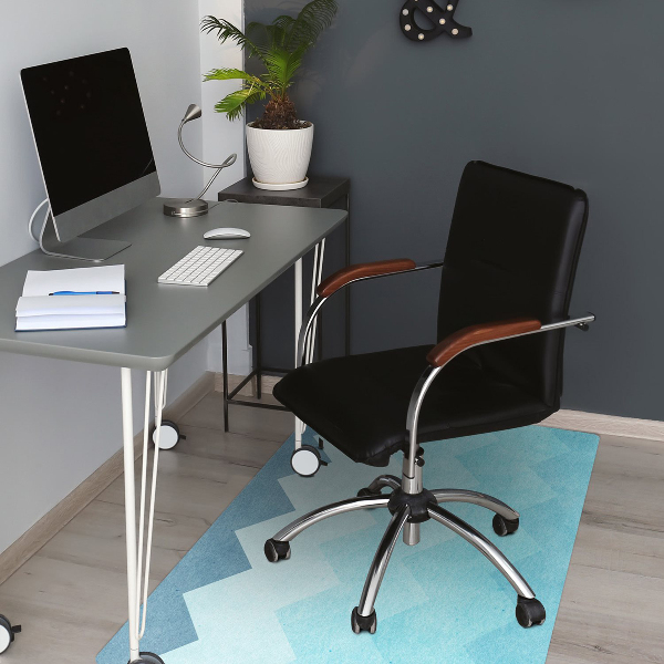 Office chair floor protector blue zigzags