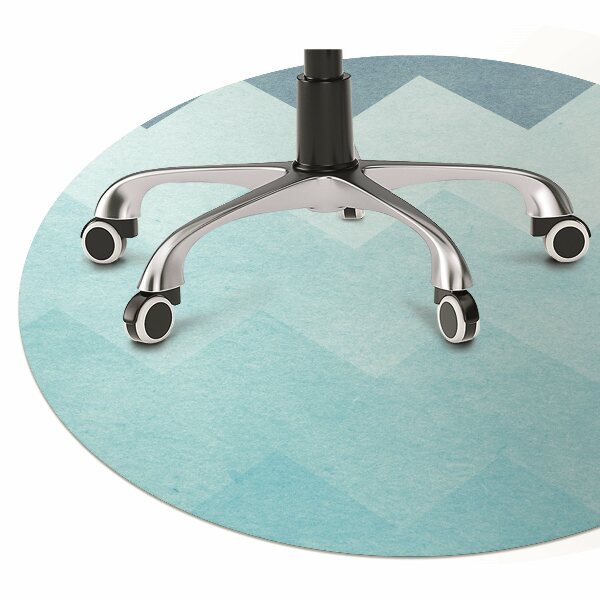 Office chair floor protector blue zigzags