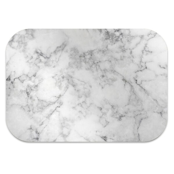 Computer chair mat white marble