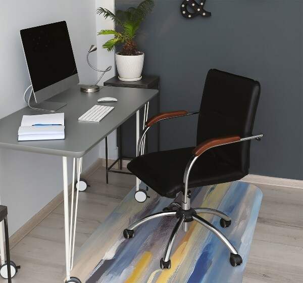 Office chair floor protector painted sky