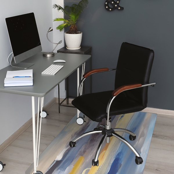 Office chair floor protector painted sky